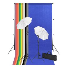 Vidaxl Komplet za fotografski studio z ozadji, svetilkami in dežniki
