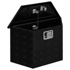 Vidaxl Aluminijasta škatla 70x24x42 cm trapezoid črne barve