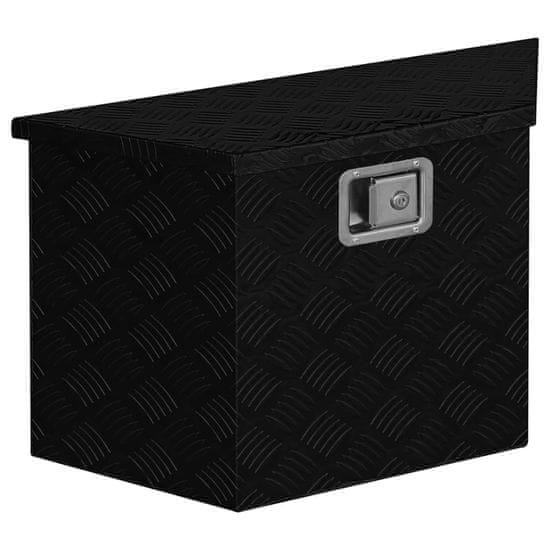 Greatstore Aluminijasta škatla 70x24x42 cm trapezoid črne barve