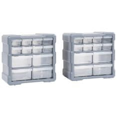 Vidaxl Organizatorji z 12 predali 2 kosa 26,5x16x26 cm