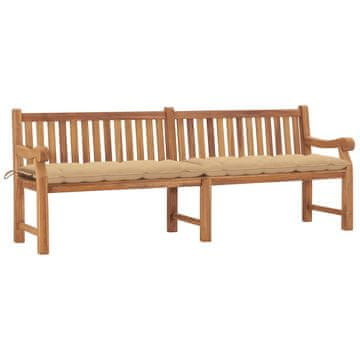 Vidaxl Vrtna klop z blazino 240 cm trdna tikovina