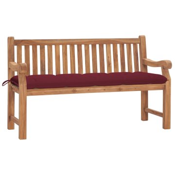 Vidaxl Vrtna klop z blazino 150 cm trdna tikovina