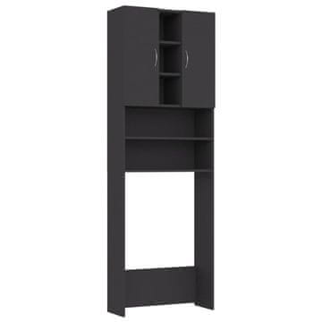 Vidaxl Omara za pralni stroj siva 64x25,5x190 cm