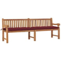 Vidaxl Vrtna klop z blazino 240 cm trdna tikovina