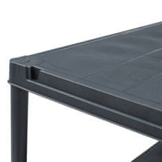 Vidaxl Stojala s policami 2 kosa plastika 125 kg 60x30x180 cm črna