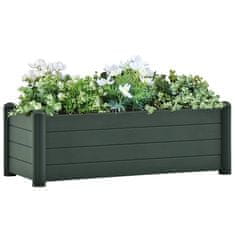 Vidaxl Visoka greda PP zelena 100x43x35 cm