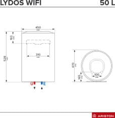 Ariston Lydos WiFi 50 V 1,8K EN EU električni grelnik vode, pokončni (3201986)