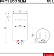 Ariston Pro1 Eco 65 V SLIM 1,8K PL EU električni grelnik vode, pokončni (3700510)