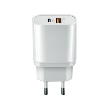Forever Polnilec za telefon PD+QC3.0 2xUSB-C 20W bel