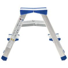 Vidaxl Aluminijasta dvostranska lestev s stopnicami 2 stopnici 44 cm