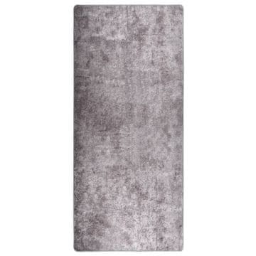 Vidaxl vidaXL Pralna preproga 80x300 cm siva protizdrsna