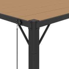 Vidaxl Paviljon z rešetkasto streho 3x3 m taupe blago in aluminij
