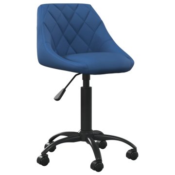Vidaxl Pisarniški stol moder žamet