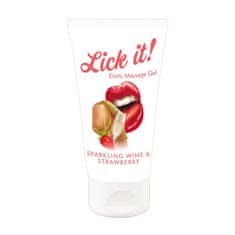 Just Glide Masažni gel Lick it! Jagoda s penečim vinom 50ml (R625744)