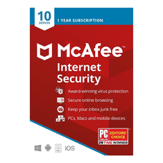 McAfee Internet Security 2023, 10 PC, 1-leto, ESD licenca (kartica)