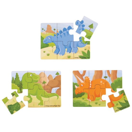 Bigjigs Toys Puzzle 3v1 Dinozavri