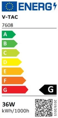 V-TAC  LED plafonjera 36W 2160lm 120° IP20 SMD CCT 