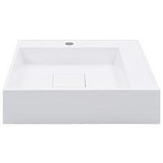 Vidaxl Umivalnik 50x50x12,3 cm liti mineral/marmor bel