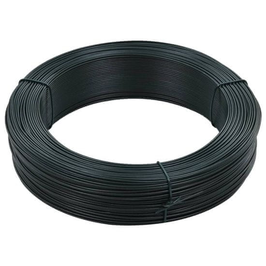 Vidaxl Vezna žica za ograjo 250 m 1,4/2 mm jeklo črno zelena