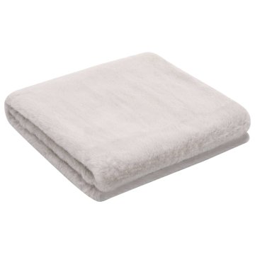 Vidaxl Odeja 100x150 cm umetno zajčje krzno siva