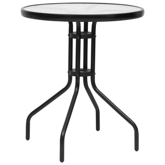 Greatstore Vrtna miza črna Ø60x70 cm jeklo