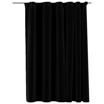 Vidaxl Zatemnitvene zavese z obešali videz platna črne 290x245 cm