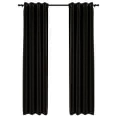 Vidaxl Zatemnitvene zavese videz platna 2 kosa antracitne 140x245 cm