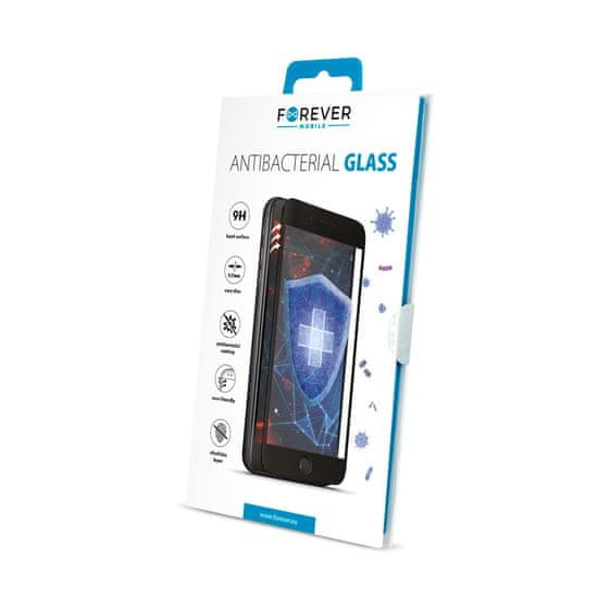 Forever zaščitno steklo za Apple iPhone XR/11, antibakterijsko, kaljeno, črno (GSM101408)