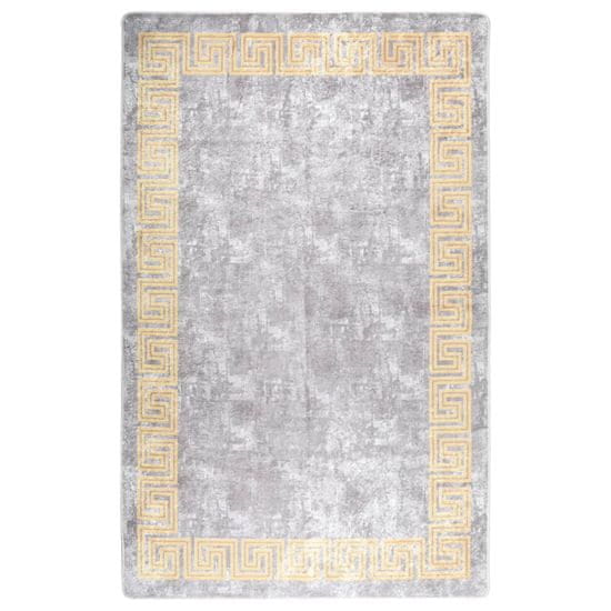 Vidaxl Pralna preproga 160x230 cm siva protizdrsna