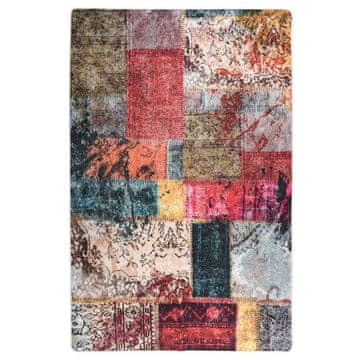 Vidaxl Pralna preproga Patchwork 80x150 cm večbarvna
