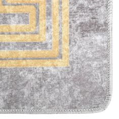 Vidaxl Pralna preproga 160x230 cm siva protizdrsna