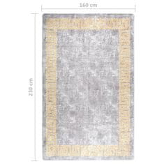 Vidaxl Pralna preproga 160x230 cm siva protizdrsna