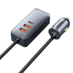 BASEUS Baseus Share Together avtomobilski polnilec 2x USB / 2x USB Type C 120W PPS Quick Charge Power Delivery siv (CCBT-A0G)
