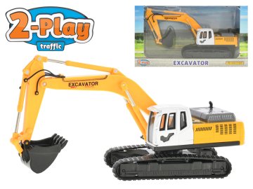 Basic 2-Play Prometni bager 22 cm, kovinski, prosti tek