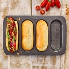 Birkmann 4-delni pekač za žemlje - hot dog Laib&Seele 35x22cm / ogljikovo jeklo, premaz