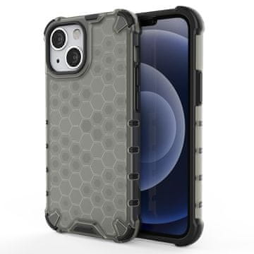 HURTEL Honeycomb ovitek z TPU odbijačem za iPhone 13 mini - črn