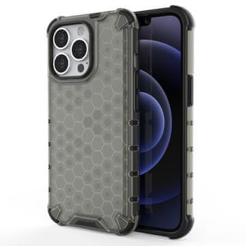 HURTEL Honeycomb ovitek z TPU odbijačem za iPhone 13 Pro - črn