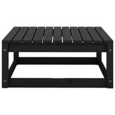 Vidaxl Vrtni stolček za noge 70x70x30 cm črna trdna borovina