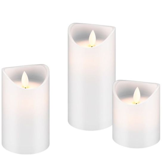 Goobay set LED svetil namizna sveča, 3 kosi, bela-bela