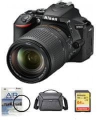 Nikon D5600 komplet z objektivom 18-140VR, UV AIR filtrom 67 mm, SDHC kartico 64 GB, torbo (VBA500K002KIT64)