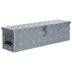 Greatstore Skrinja iz aluminija 80,5x22x22 cm srebrne barve