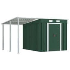 Vidaxl Vrtna lopa z nadstreškom zelena 335x236x184 cm jeklo