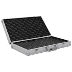 Vidaxl Kovček za pištolo aluminij in ABS srebrn