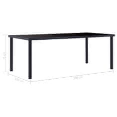Vidaxl Jedilna miza črna 200x100x75 cm kaljeno steklo