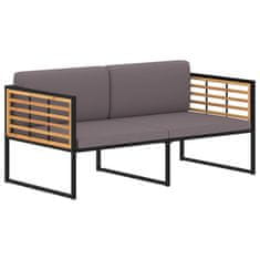 Vidaxl Vrtna klop z blazinami 136 cm trden akacijev les temno siva