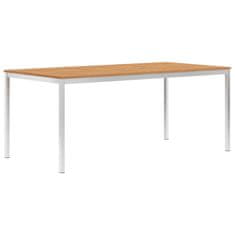 Vidaxl Vrtna jedilna miza 180x90x75 cm tikovina in nerjaveče jeklo