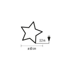 Emos Viseča papirnata zvezda s srebrnimi bleščicami v sredini, za notranje prostore, 60 cm, bela