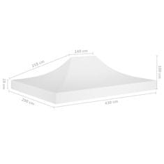 Vidaxl Streha za vrtni šotor 4,5x3 m bela 270 g/m2