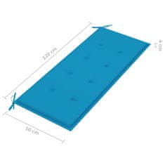 Vidaxl Vrtna klop za 2 osebi z blazino 120 cm trden evkaliptus