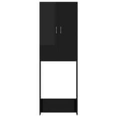 Vidaxl Omara za pralni stroj visok sijaj črna 64x25,5x190 cm